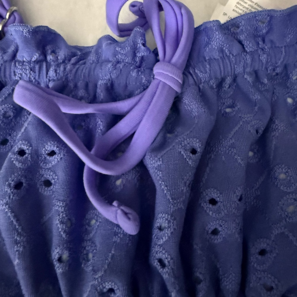 NWT Sweet Violette Purple Bikini Set Cupshe Eyelet Ruffle Women Medium - Picture 3 of 9